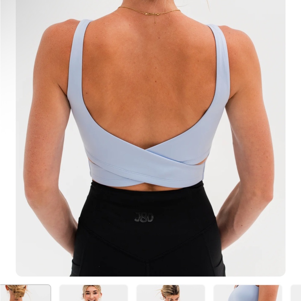 Women's Light Blue Cross-Back Top